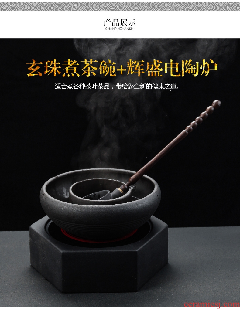 Bin DE lava-rock electric cook kung fu tea exchanger with the ceramics TaoLu household black tea pu-erh tea temperature curing pot bowl suit