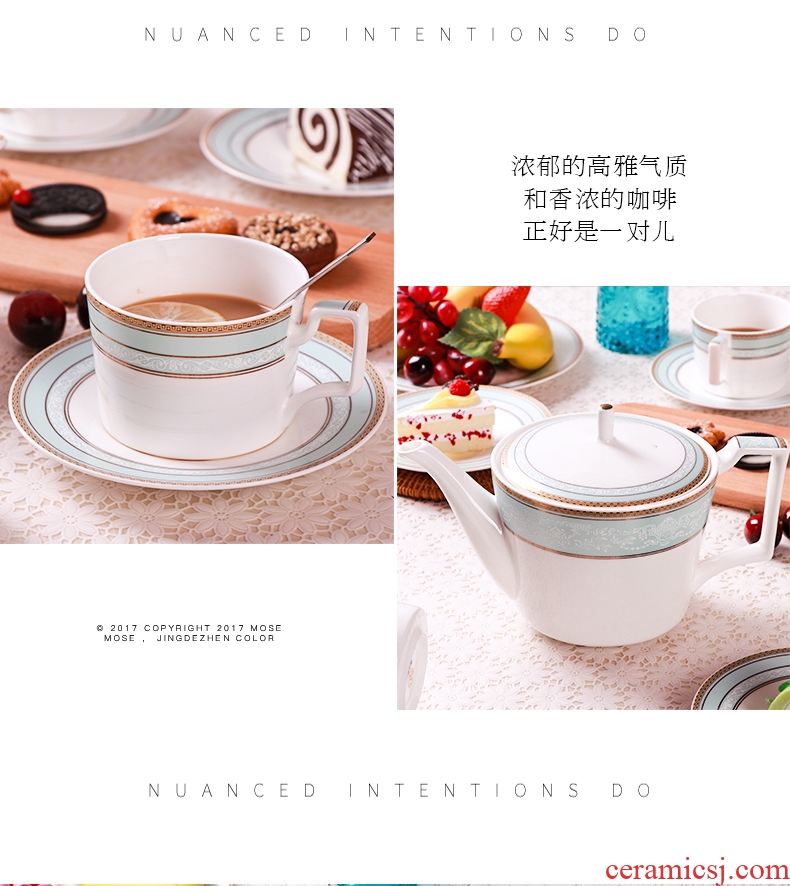 Inky small european-style luxury afternoon tea tea sets bone porcelain coffee cup household British ceramic cups and contracted