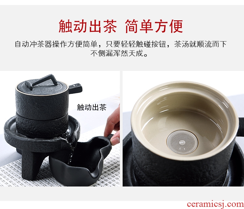 Porcelain god contracted Japanese tea ceremony household utensils suit real wood double stone mill ceramic cups tea tray tea tea