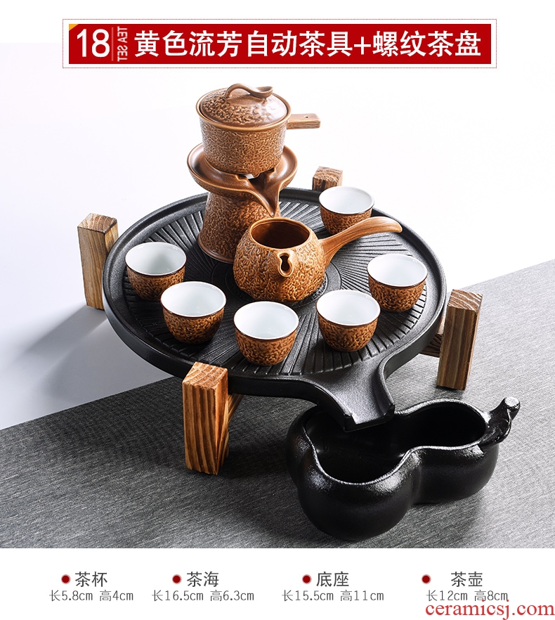 Porcelain god contracted Japanese tea ceremony household utensils suit real wood double stone mill ceramic cups tea tray tea tea