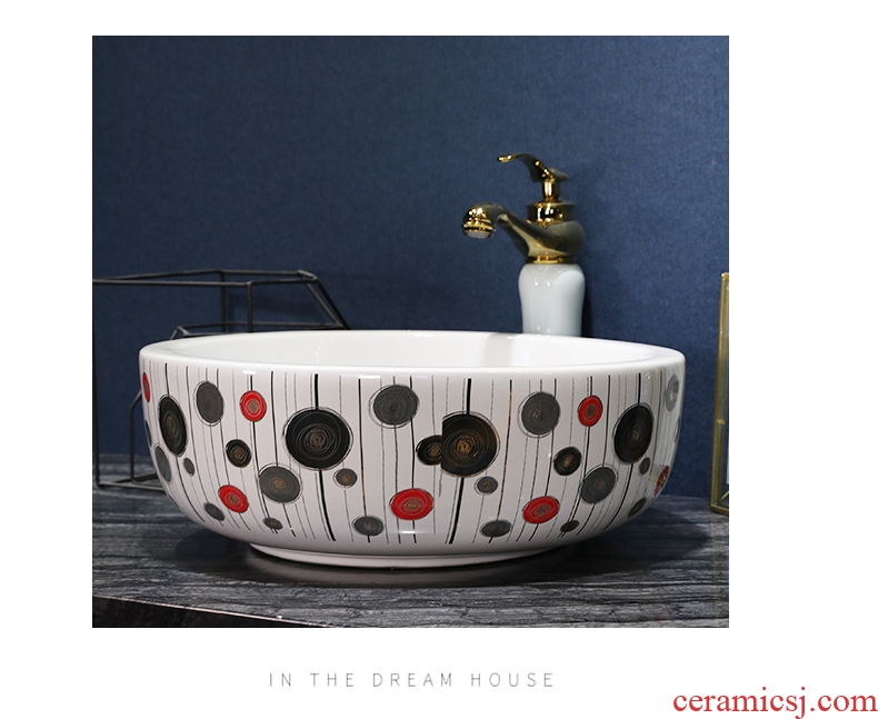 Simple fashion modern aesthetics of jingdezhen ceramic round art basin toilet lavatory basin sink