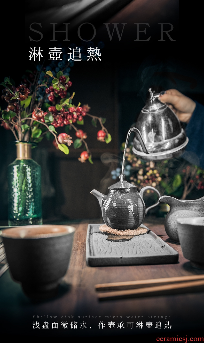 Mini tea tray and hall stream kung fu tea tea sea home tea saucer ceramic dry bubble saucer dish