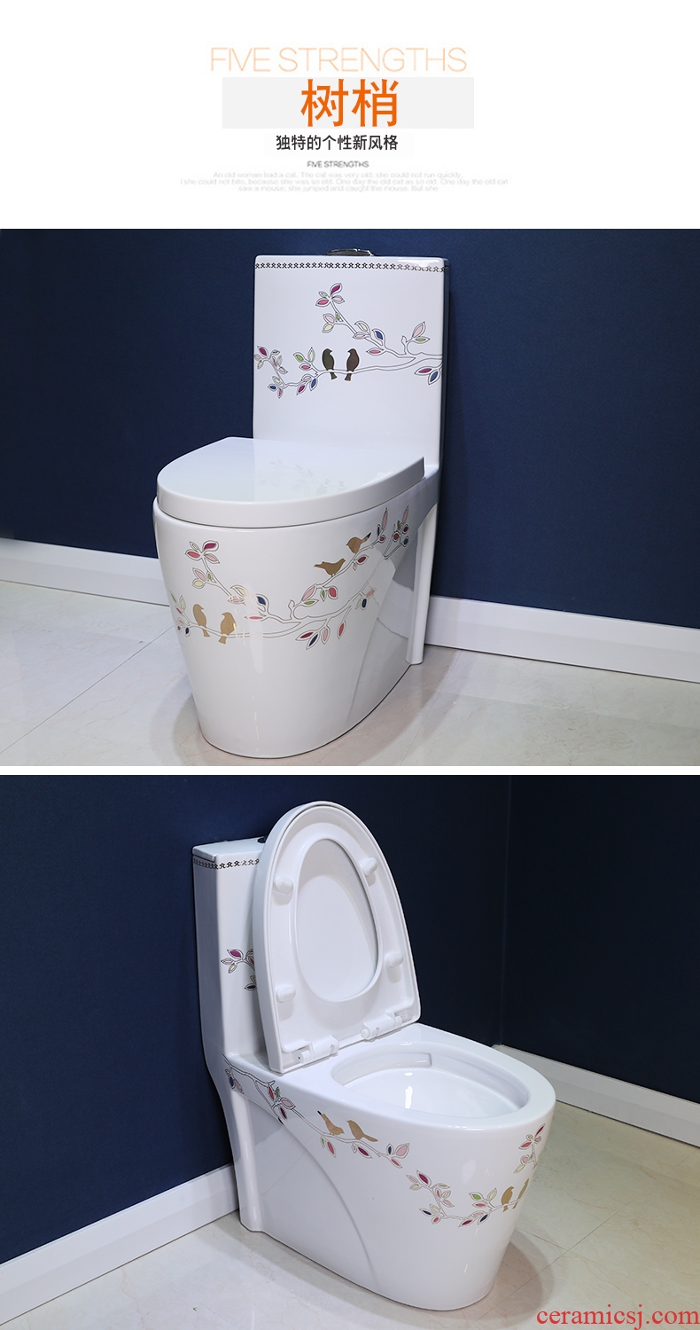 Gold cellnique Siamese toilet implement mute odor-proof wei yu household ceramic water saving toilet implement