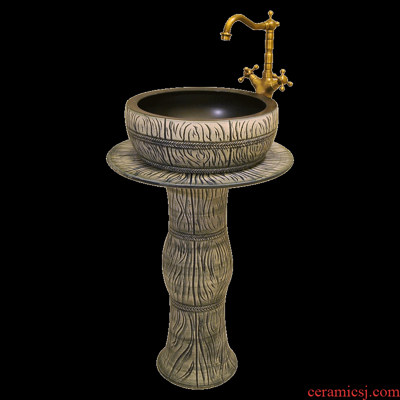 Column set one-piece pillar lavabo toilet basin balcony ceramic column type lavatory floor type household