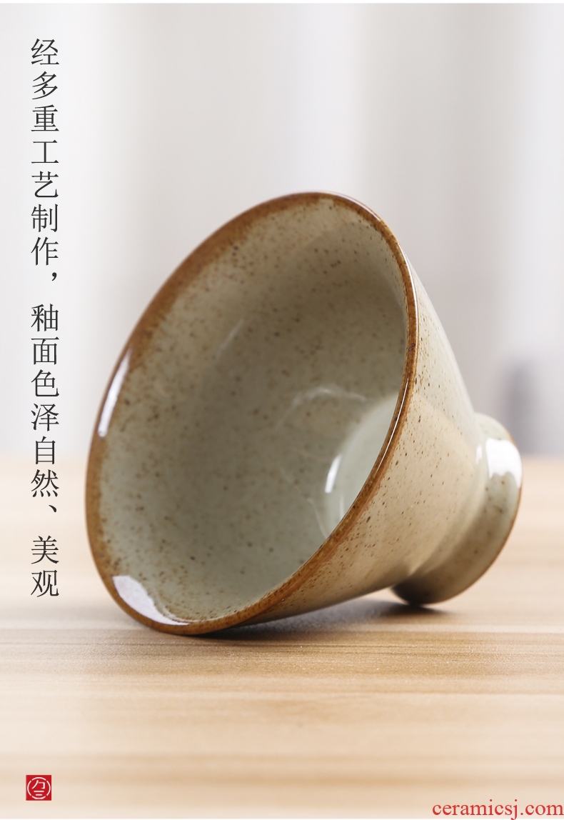 Three thousand tea cups ceramic sample tea cup single master kung fu tea cup Japanese restoring ancient ways, coarse pottery cups