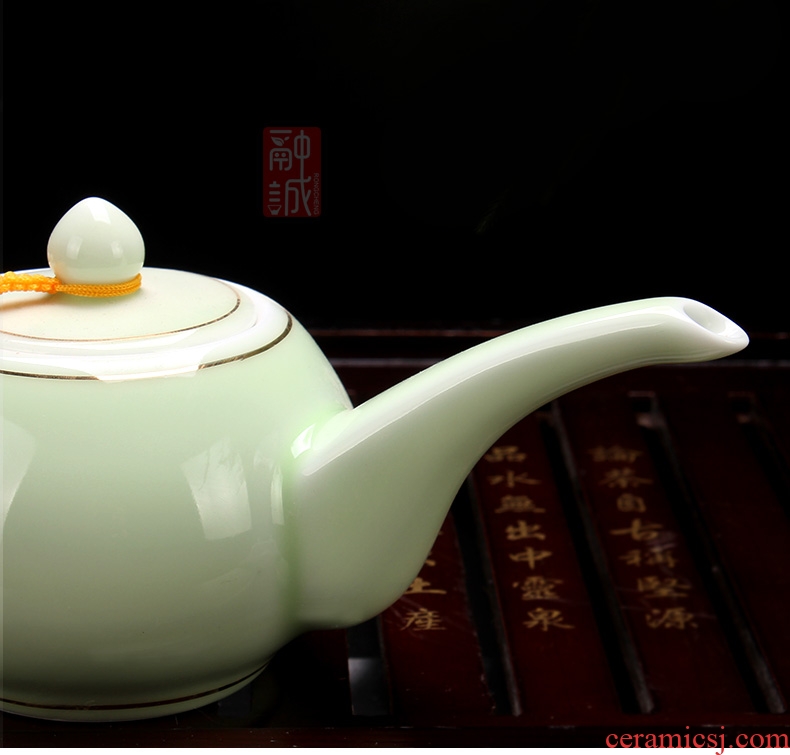 Celadon pot large heat-resistant ceramic teapot kung fu tea tea set household longquan celadon, xi shi pot