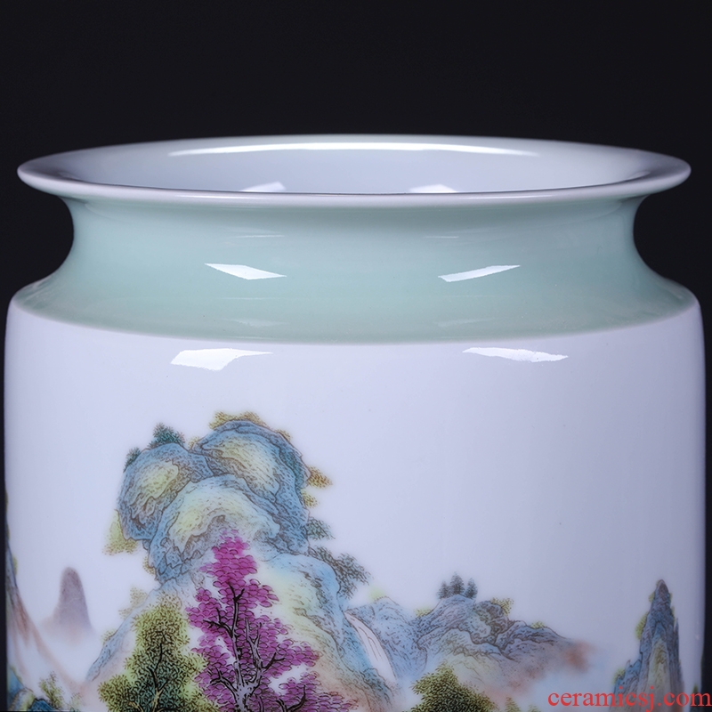 Jingdezhen ceramics green glaze landscape of large vases, flower arranging new Chinese style living room TV ark adornment furnishing articles