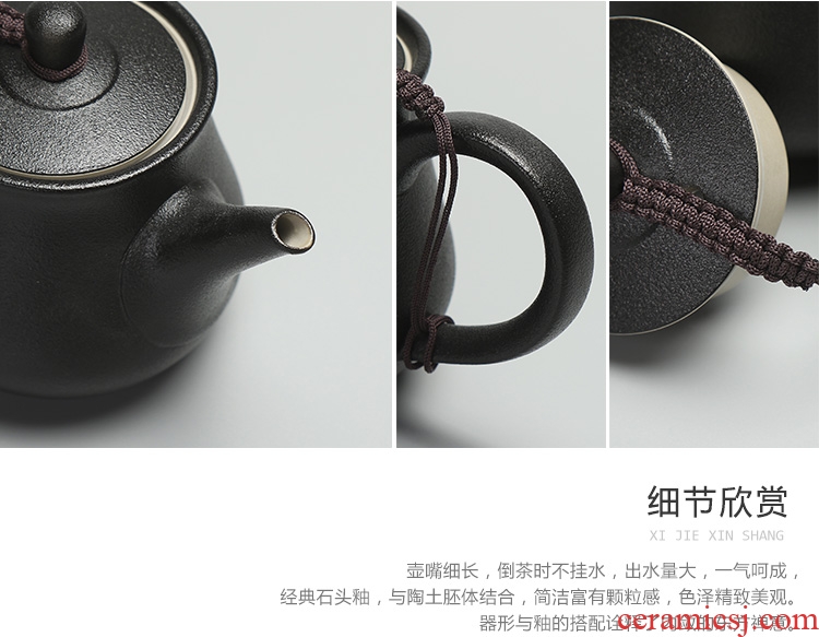 Chen xiang Japanese ceramic teapot Taiwan tea kungfu tea set and a half of black tea teapot manually set