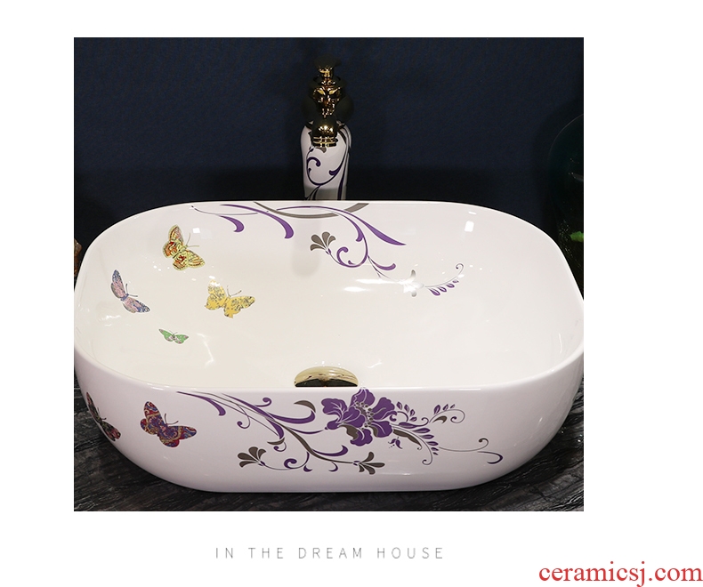 Basin stage basin circular retro fashion simple ceramic lavatory basin toilet lavabo European art