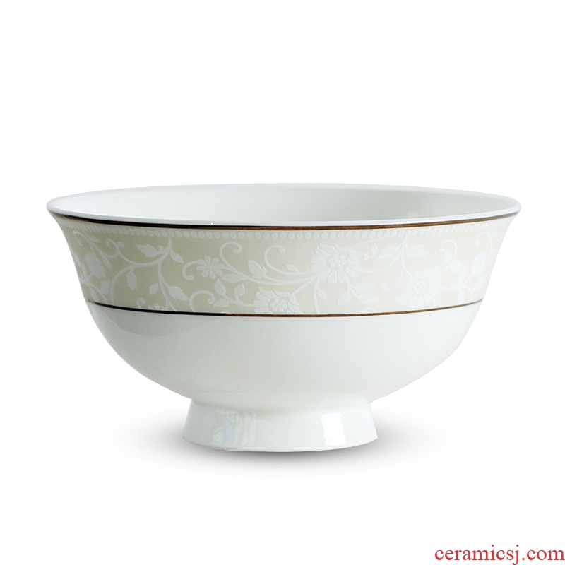 Bowl of household of jingdezhen ceramic bowl of salad bowl Chinese contracted bowl bowl ceramic bone China tableware hot tall bowl