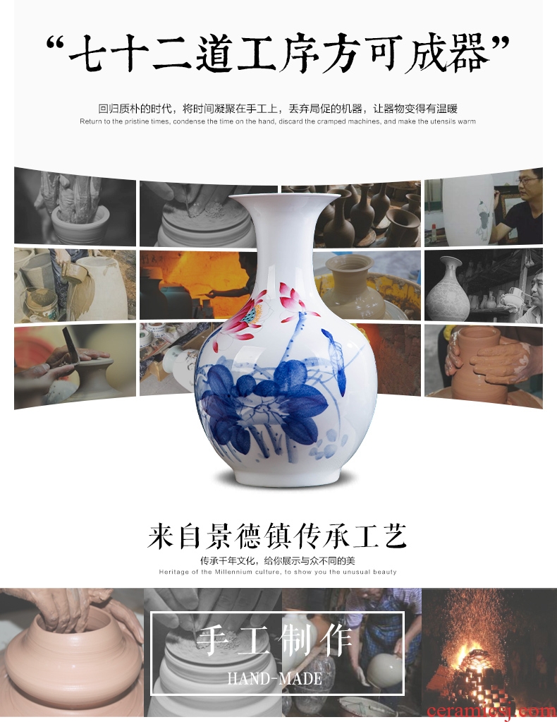 Jingdezhen ceramics hand-painted color bucket vase wine porch home decoration sitting room TV ark furnishing articles