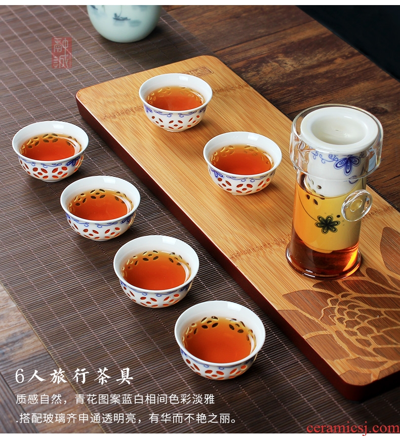 Melts if black tea tea set ceramic glass tea set a complete set of exquisite kung fu tea set red ears tea POTS
