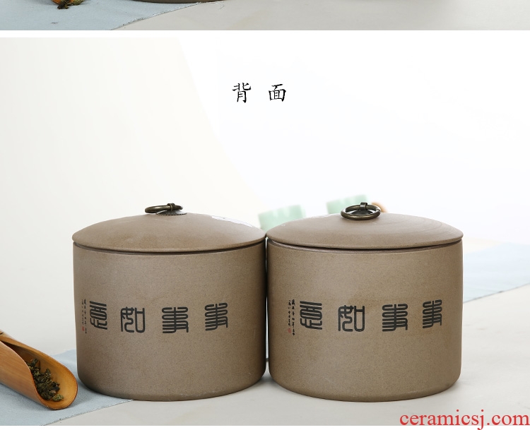 Morning cheung caddy ceramic coarse pottery tea packaging gift box puer tea pot large POTS, POTS