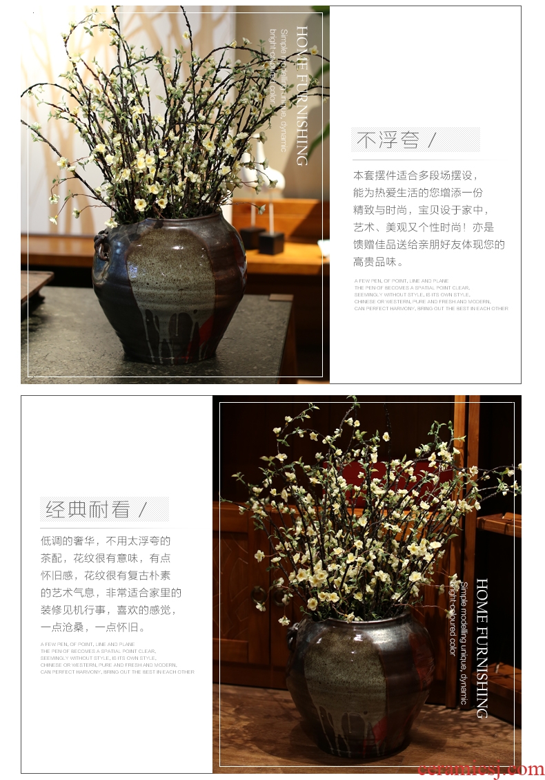 Jingdezhen hotel big pottery vase Chinese ceramic pot home sitting room adornment landing creative vases, arts and crafts