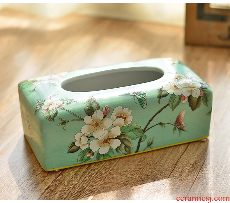 Murphy American country ceramic big compote Chinese snacks home sitting room tea table tissue box ashtray suits
