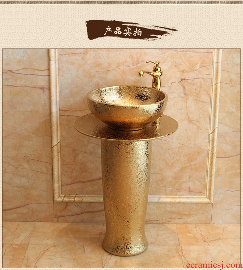 Jingdezhen ceramic column basin to lavatory toilet floor balcony column pillar lavabo art together