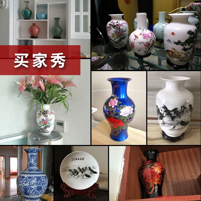 Rich ancient frame furnishing articles of jingdezhen porcelain ceramics dried flower vases, flower arrangement sitting room small blue and white porcelain decorative arts and crafts