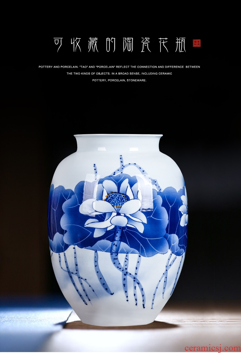 Jingdezhen blue and white ceramics hand-painted vases, flower arranging the sitting room porch ark adornment of Chinese style household furnishing articles