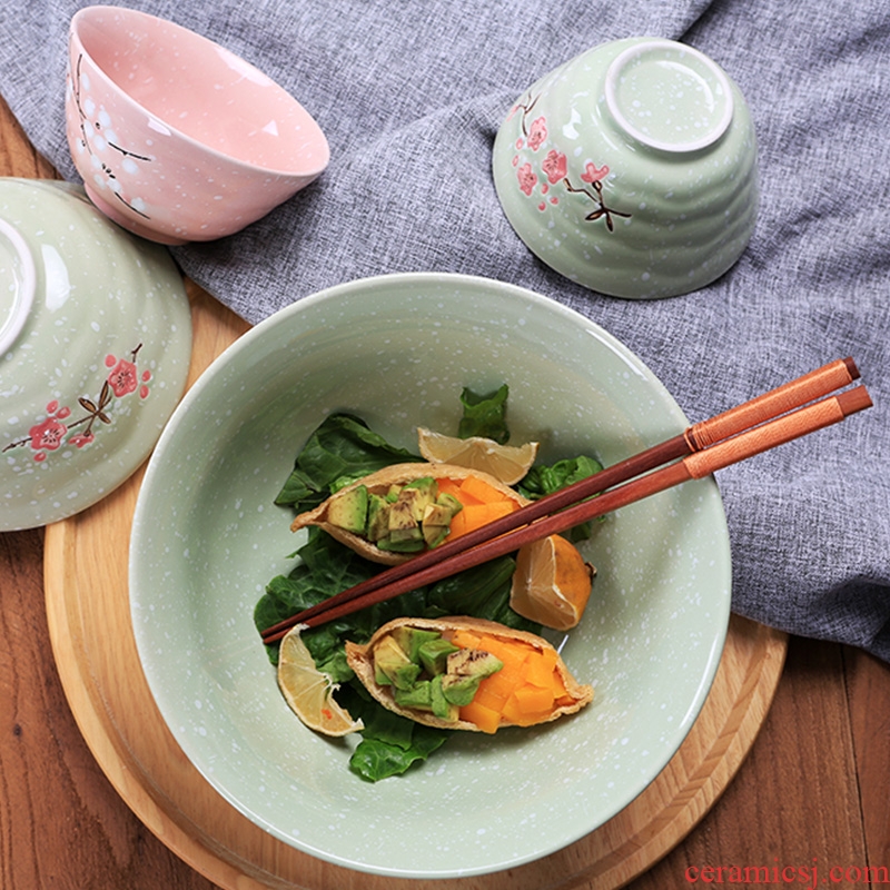 Jingdezhen ceramics for household jobs 5 inches large bowl of creative contracted rainbow noodle bowl bowl Japanese dishes