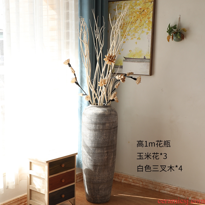 Jingdezhen do old vintage landing crude dry flower flower implement some ceramic jar jar earthenware vase do old big flowerpot soft