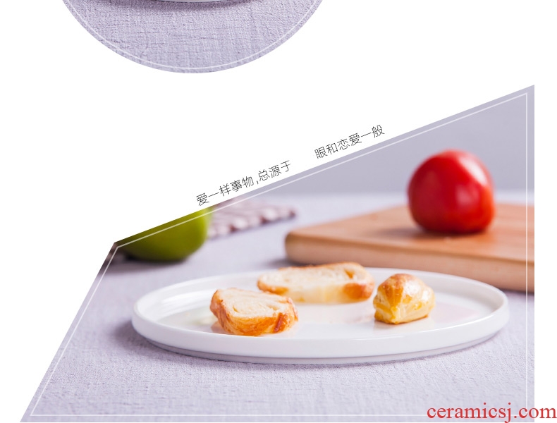 Jingdezhen white bone China tableware tea tray porcelain trays salad plate of fruit bowl pasta pizza plate