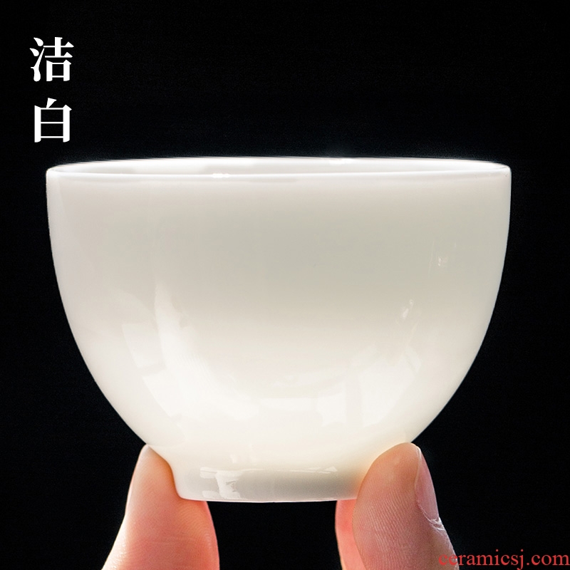 And jade hall of dehua porcelain cup kaolin white porcelain ceramic individual sample tea cup tea cup cup master cup