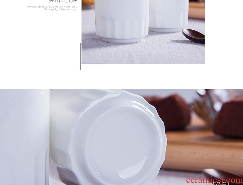 Jingdezhen ceramic tableware white glass hotel restaurant table tea cups can be printed LOGO