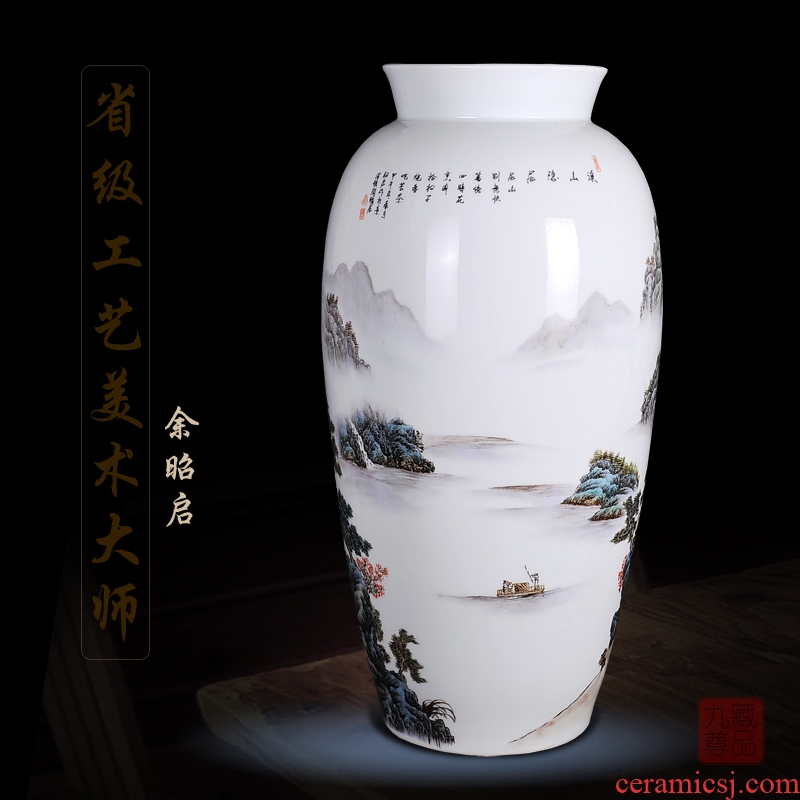 Jingdezhen ceramics Yu Zhao rev hand-painted enamel vase khe sanh seclusion home sitting room handicraft furnishing articles