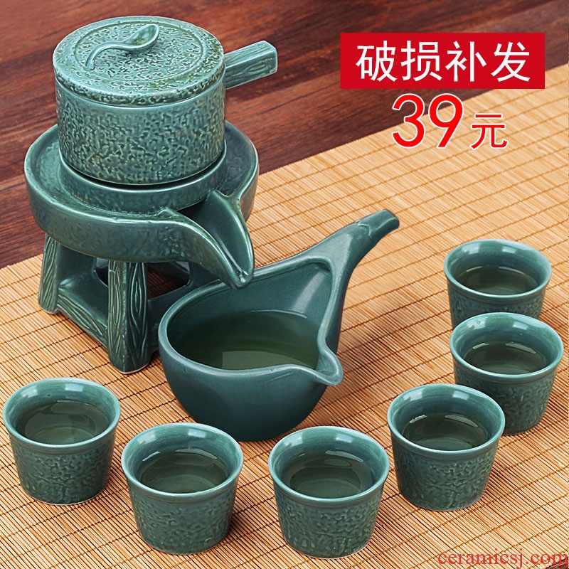 Four-walled yard suet jade porcelain kung fu tea set a complete set of white porcelain tea cups of tea tureen teapot household ceramics