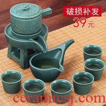Four-walled yard kung fu tea sets tea six small home office ceramic tea cup tea gift box