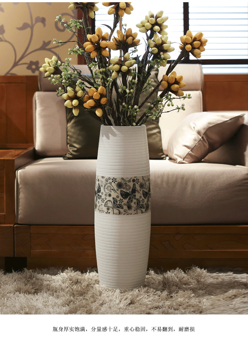 Big sitting room ground ceramic vase American household adornment high dry flower arranging flowers is placed large porcelain restoring ancient ways