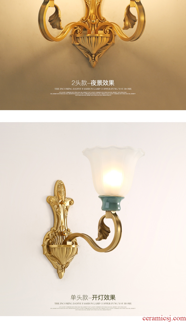 Ceramic wall lamp contracted luxurious sitting room background wall lamp bedroom bed wall head lamp stairs aisle corridor wall lamp
