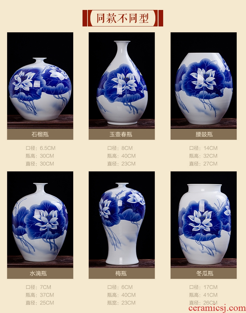 Jingdezhen ceramics famous jade pool Wu Wenhan hand-painted blue and white porcelain vase classical decoration collection certificate