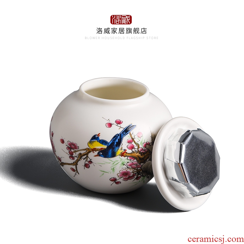 Large and medium size puer tea caddy ceramic POTS storage tanks seal round pot tea box jingdezhen travel box