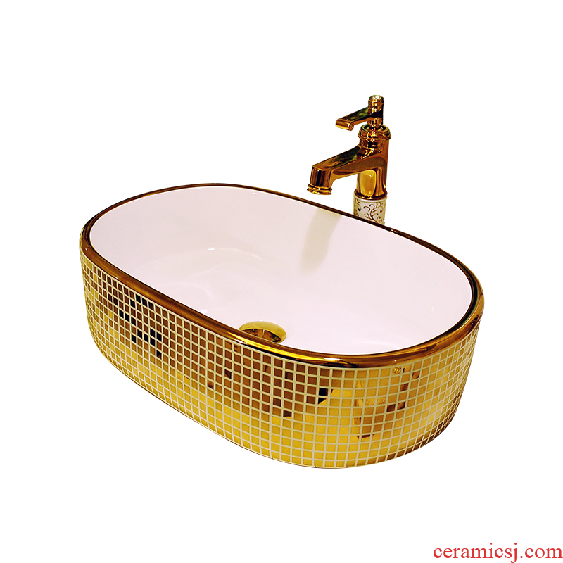 European square stage basin ceramic household lavatory basin sink sink art basin