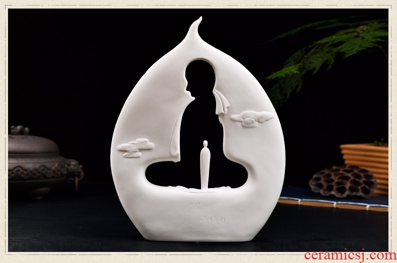 Oriental Chinese style living room soil ceramic zen furnishing articles dehua porcelain sculpture art/knot of zen