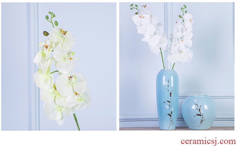 A minister ceramic simulation butterfly orchid flowers interior furnishing articles sitting room adornment white bouquets of flowers simulation household