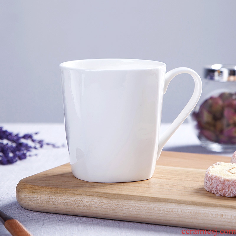 Jingdezhen creative pure white bone porcelain cup contracted Europe type square cup milk cup cup cup coffee cup