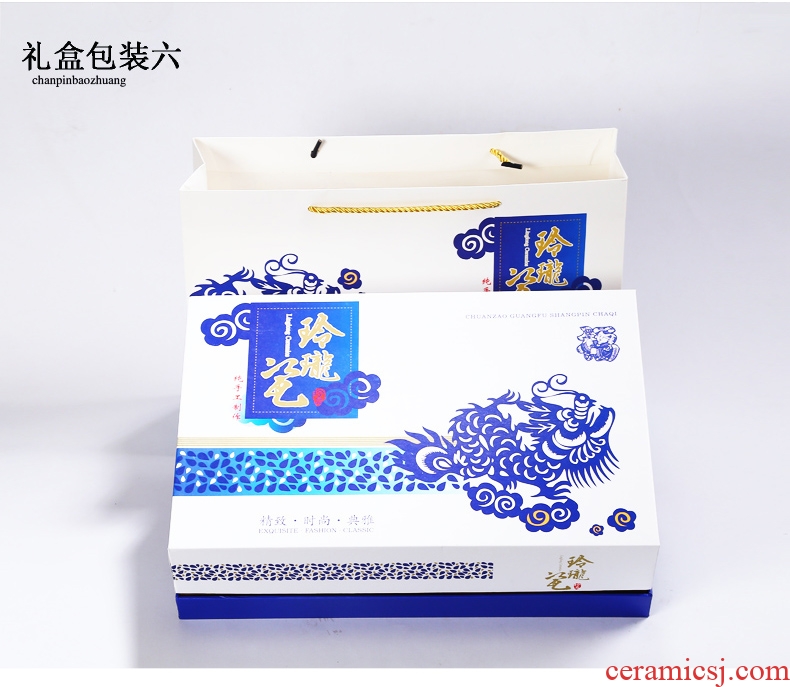 Qin Yi prevent hot all of a complete set of semi-automatic tea set and exquisite blue and white hollow out lazy ceramic kung fu tea, home