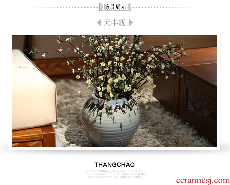 Jingdezhen pottery vase hotel Chinese ground ceramic pottery vase restoring ancient ways creative flower arranging furnishing articles in the living room