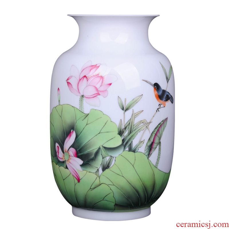 Jingdezhen ceramic home sitting room porch handmade porcelain decorative flower vase is placed new Chinese arts and crafts