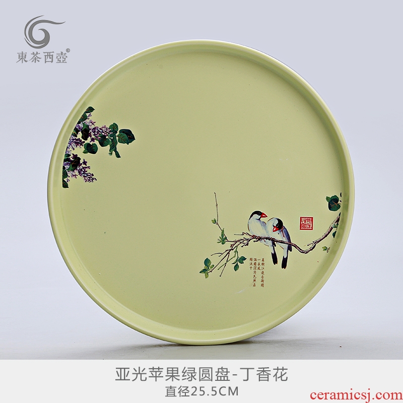 East west tea pot of ceramic wedding gift wedding festival tea tray tray tea dry red glaze rectangle plate tea to serve