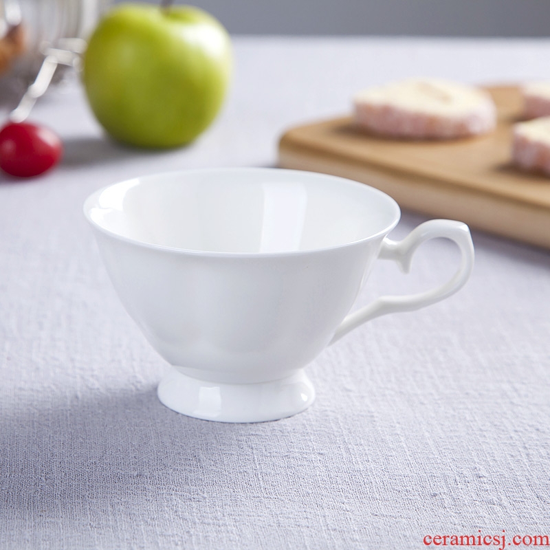 Pure white bone porcelain of jingdezhen ceramic cup tea coffee set suit European contracted coffee cups and saucers