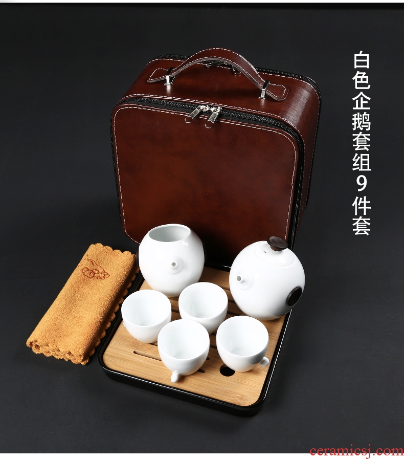 Yipin # $ceramic cups teapot tea towel kung fu tea sets the whole household contracted portable tea set