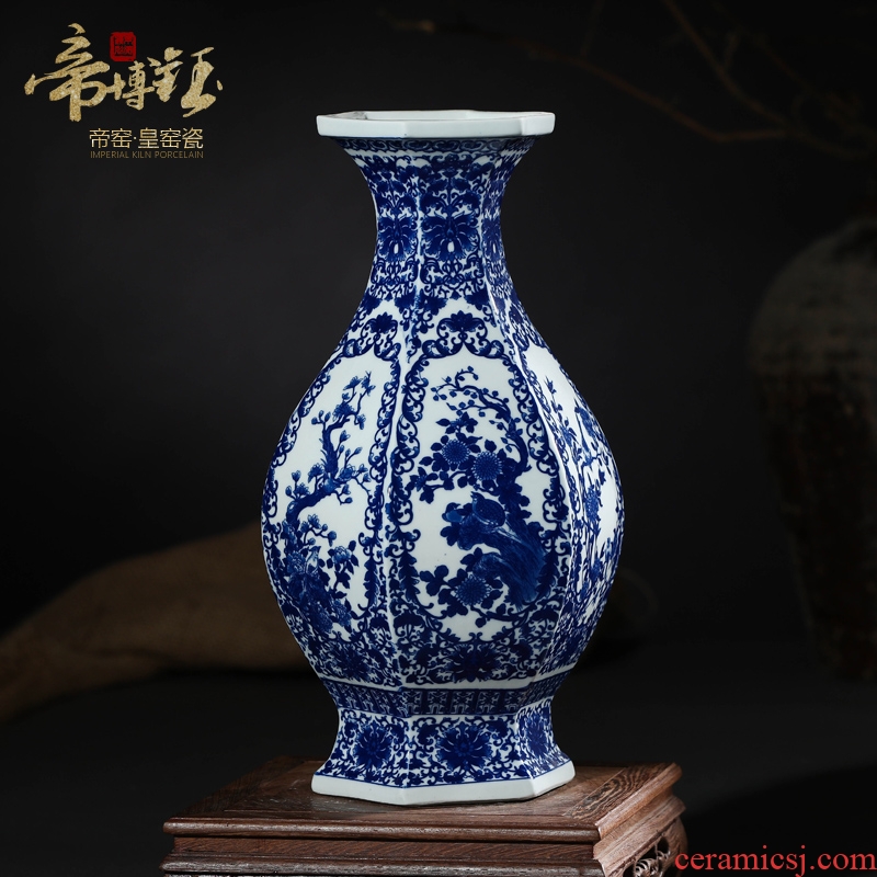 Jingdezhen ceramic vases, antique hand-painted porcelain six classical arts and crafts porcelain porcelain home decoration furnishing articles