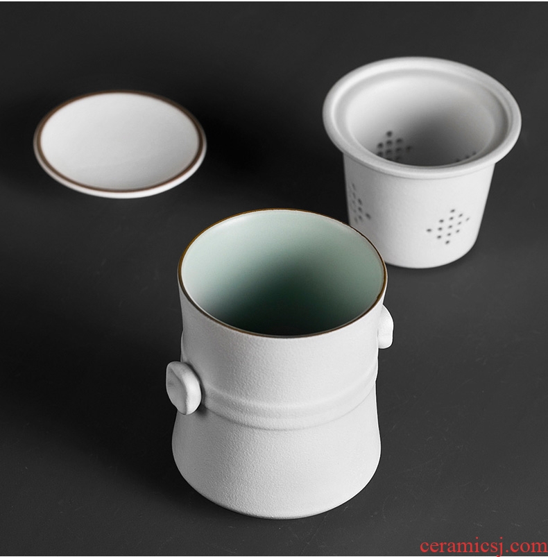 Tea seed filtering ceramic cups with cover office meeting water in a cup of tea filter personal tea tea separation