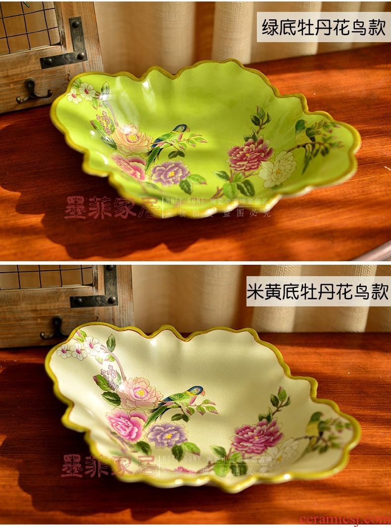 Murphy American country classic ceramic fruit bowl sitting room tea table of new Chinese style restaurant dried fruit candy snacks