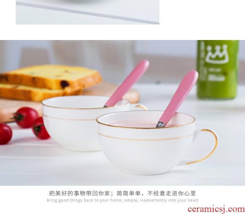 Milk cup jingdezhen pure white colour bone porcelain coffee cup early small pure and fresh and ceramic tea oatmeal for breakfast