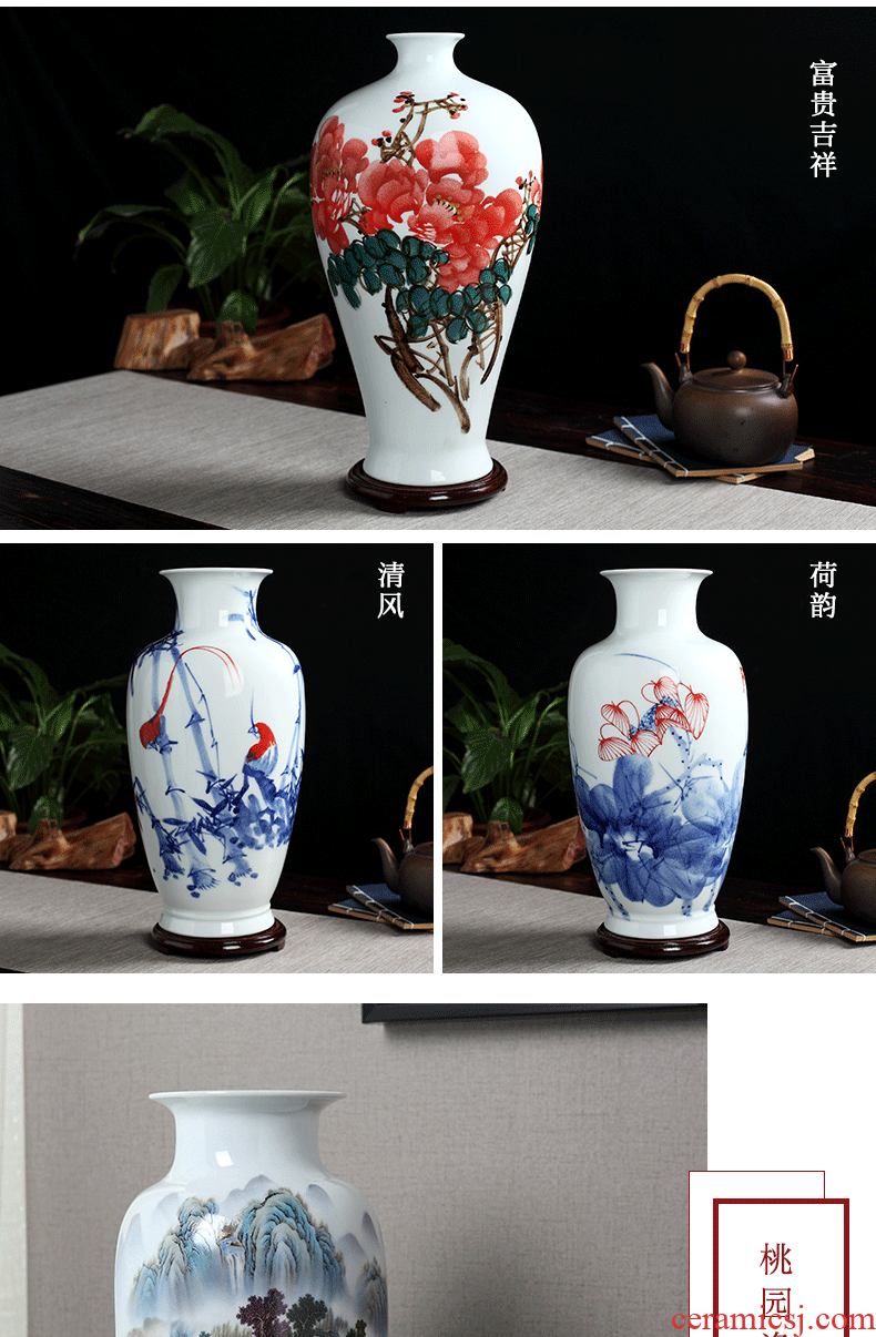 Manual hand-painted vases furnishing articles flower arranging jingdezhen ceramics from the sitting room porch decoration office study arts and crafts