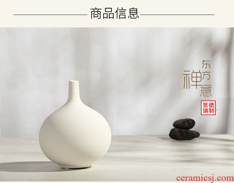 Contemporary and contracted fashion ceramic vase furnishing articles sitting room white jingdezhen home decoration crafts arranging flowers